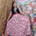 Vestido, talla M, bordado chenteño, chifon negro/flores