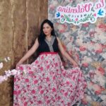 Vestido, talla M, bordado chenteño, chifon negro/flores