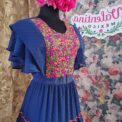 Vestido chifón bordado San Antonino Castilo Velasco, talla G