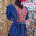 Vestido chifón bordado San Antonino Castilo Velasco, talla G