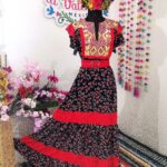 Vestido chifon bordado chenteño, talla G