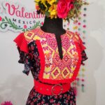 Vestido chifon bordado chenteño, talla G