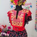 Vestido chifon bordado chenteño, talla G