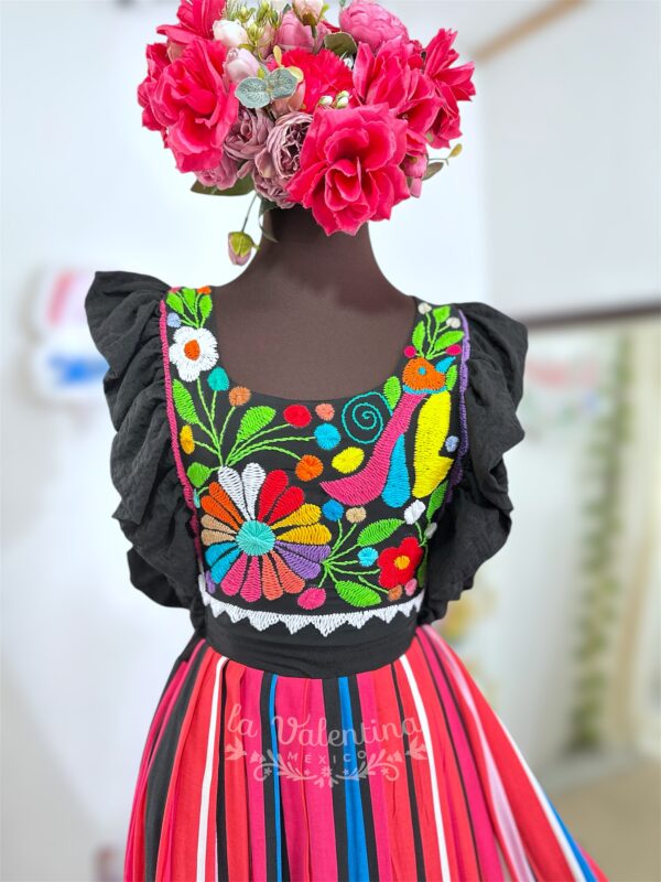 Vestido rayón crepé, bordado Jalapa, ajustable (CH-G)