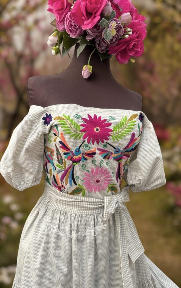 Vestido bordado Tenango, talla CH