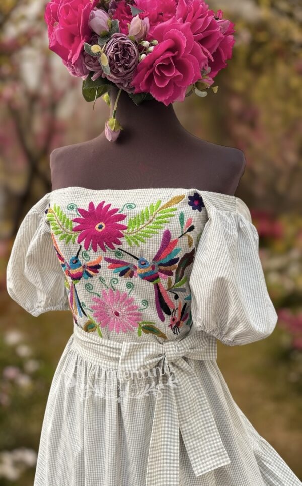 Vestido bordado Tenango, talla CH