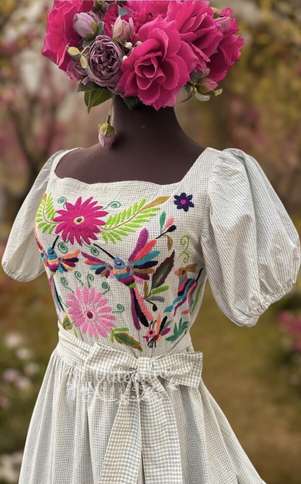 Vestido bordado Tenango, talla CH