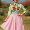 Vestido algodón bordado istmeño, Talla M, mascota