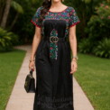 Vestido tradicional San Antonino  M/G  negro/multicolor