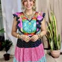 Vestido bordado istmeño talla G, rayón