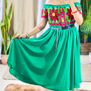 Vestido bordado chatino talla G